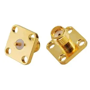 SMA Connector 50 Ohm SMA Female Jack Chassis 4 Hole Flange Straight Panel Mount Solder