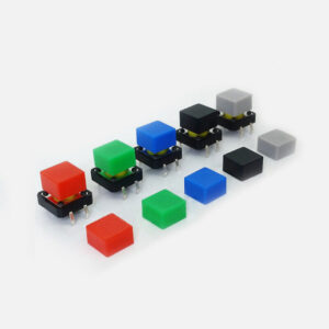 Tactile Knob Cap – 12x12x7.3mm Height, Square Green Colored Button