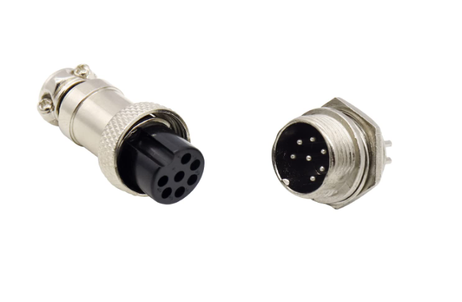 7P Metal Mini Round Male and Female Metal Round Connectors GX12 - 12mm