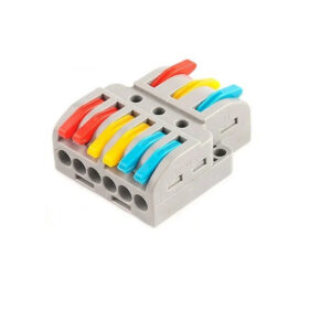 Inline Quick Connector – 3-In 6-Out (Triple Color: Blue, Red, and Yellow)
