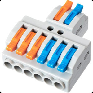 Inline Quick Connector – 2-In 6-Out (Double Color: Blue & Orange)