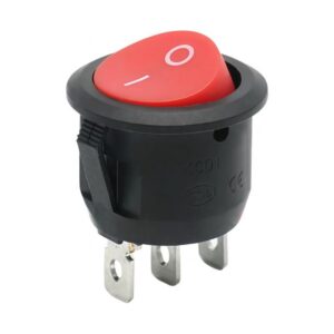 3 Pin Round Rocker Switch Red